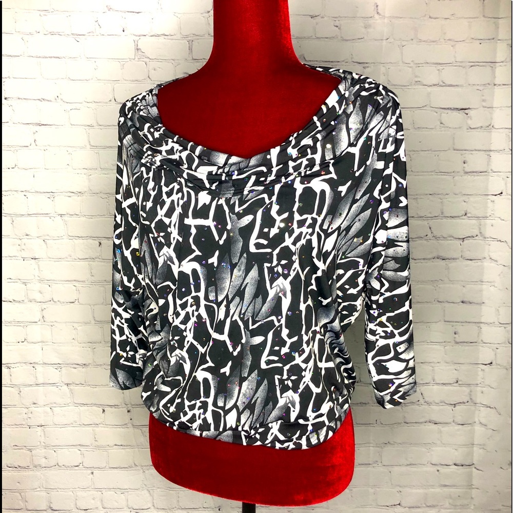 Brittany Black Shimmery Top: Small